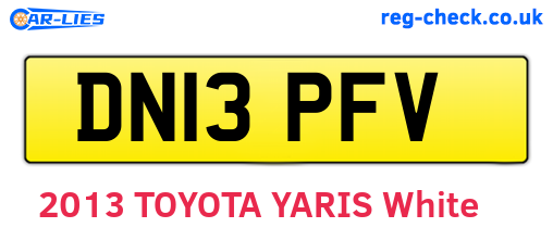 DN13PFV are the vehicle registration plates.