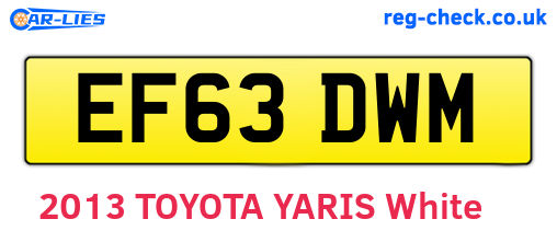 EF63DWM are the vehicle registration plates.