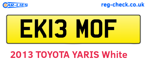 EK13MOF are the vehicle registration plates.