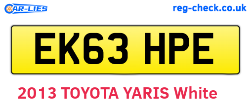 EK63HPE are the vehicle registration plates.
