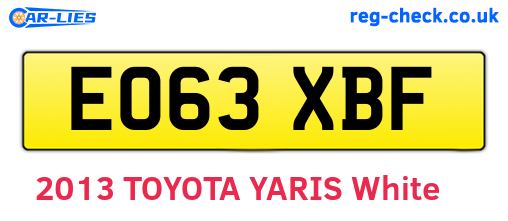 EO63XBF are the vehicle registration plates.