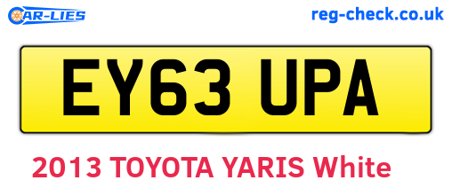EY63UPA are the vehicle registration plates.