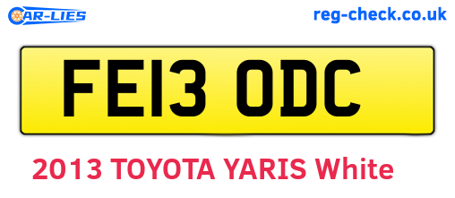 FE13ODC are the vehicle registration plates.