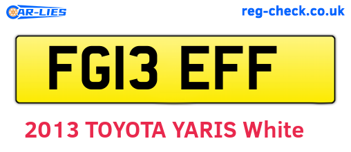 FG13EFF are the vehicle registration plates.