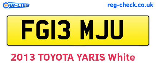 FG13MJU are the vehicle registration plates.