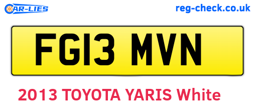FG13MVN are the vehicle registration plates.