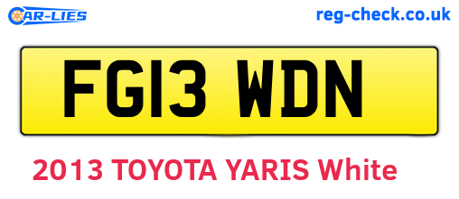 FG13WDN are the vehicle registration plates.