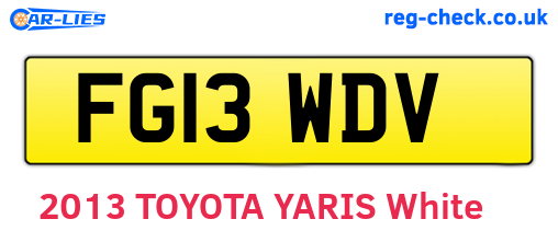 FG13WDV are the vehicle registration plates.