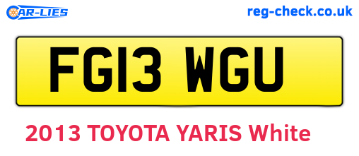 FG13WGU are the vehicle registration plates.