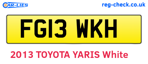 FG13WKH are the vehicle registration plates.