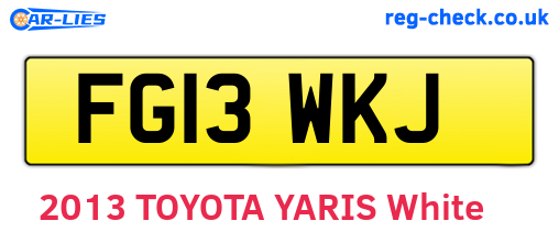 FG13WKJ are the vehicle registration plates.