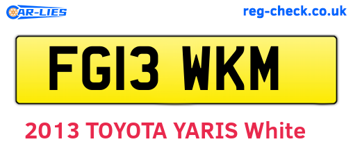 FG13WKM are the vehicle registration plates.