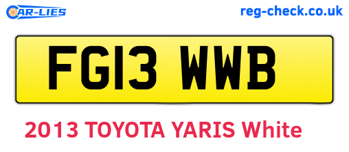 FG13WWB are the vehicle registration plates.