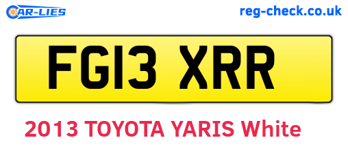 FG13XRR are the vehicle registration plates.