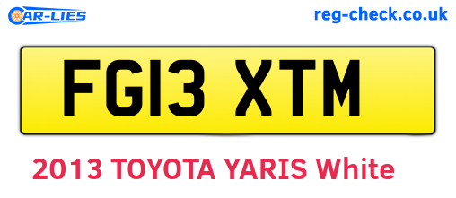 FG13XTM are the vehicle registration plates.