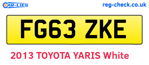 FG63ZKE are the vehicle registration plates.