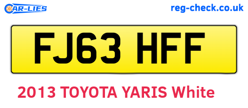 FJ63HFF are the vehicle registration plates.