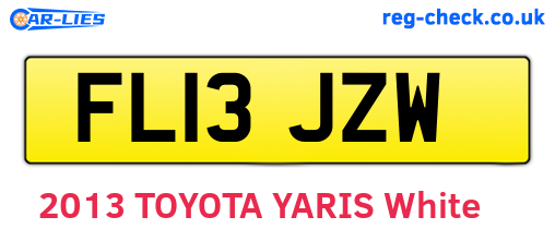 FL13JZW are the vehicle registration plates.