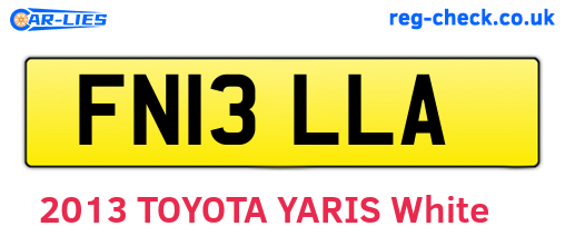 FN13LLA are the vehicle registration plates.