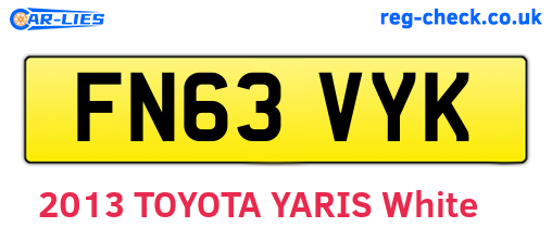 FN63VYK are the vehicle registration plates.