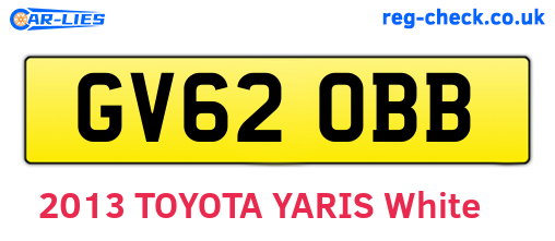 GV62OBB are the vehicle registration plates.