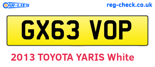 GX63VOP are the vehicle registration plates.