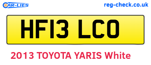 HF13LCO are the vehicle registration plates.