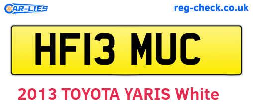 HF13MUC are the vehicle registration plates.