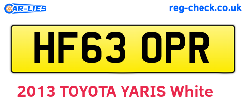 HF63OPR are the vehicle registration plates.