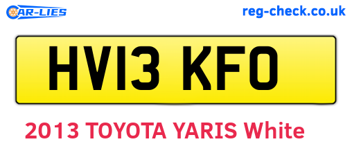 HV13KFO are the vehicle registration plates.