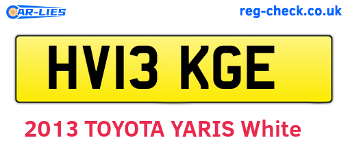 HV13KGE are the vehicle registration plates.