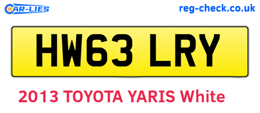HW63LRY are the vehicle registration plates.