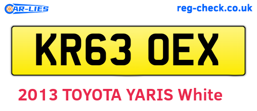 KR63OEX are the vehicle registration plates.
