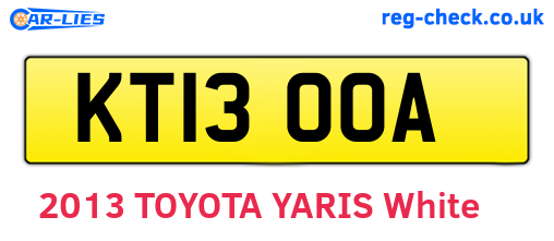 KT13OOA are the vehicle registration plates.