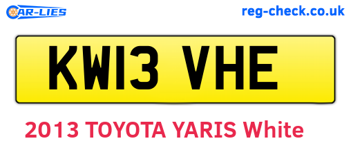 KW13VHE are the vehicle registration plates.