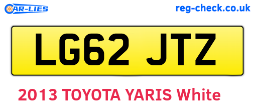 LG62JTZ are the vehicle registration plates.