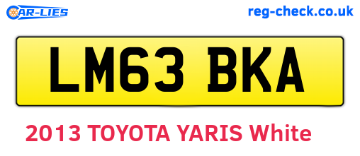 LM63BKA are the vehicle registration plates.
