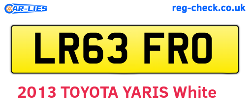 LR63FRO are the vehicle registration plates.
