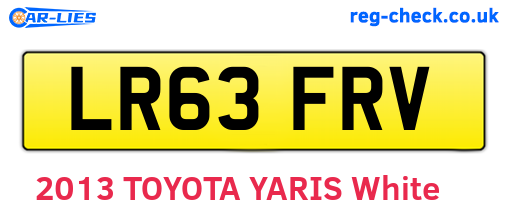 LR63FRV are the vehicle registration plates.