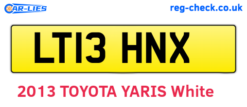LT13HNX are the vehicle registration plates.
