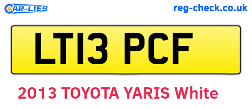 LT13PCF are the vehicle registration plates.