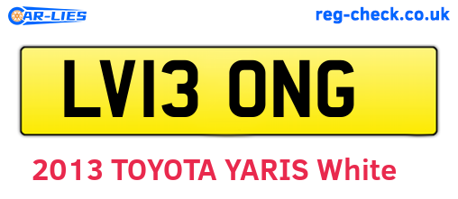 LV13ONG are the vehicle registration plates.
