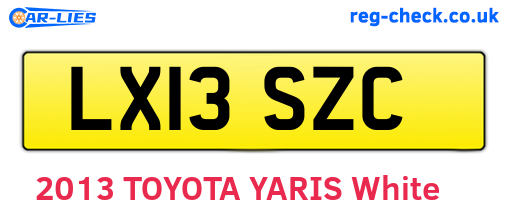 LX13SZC are the vehicle registration plates.