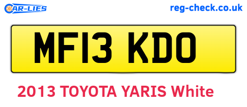 MF13KDO are the vehicle registration plates.