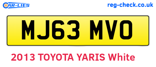 MJ63MVO are the vehicle registration plates.