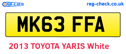 MK63FFA are the vehicle registration plates.
