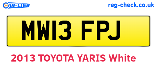 MW13FPJ are the vehicle registration plates.