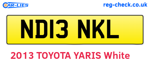 ND13NKL are the vehicle registration plates.
