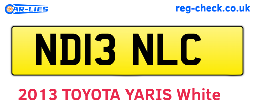 ND13NLC are the vehicle registration plates.