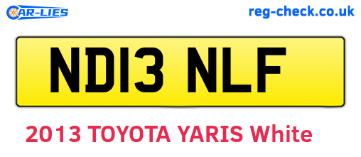 ND13NLF are the vehicle registration plates.